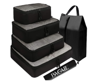 Bagail 6 Set Packing Cubes with Shoe Bag